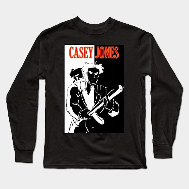 Casey Jones B&W Long Sleeve T-Shirt by The Cowabunga Kidd 